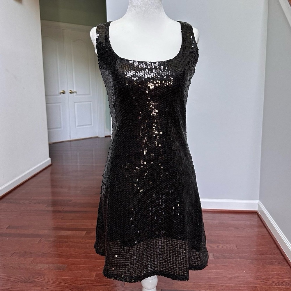 Vintage Wet Seal Black Fully Sequin Embellished‎ Cocktail Mini Dress Small